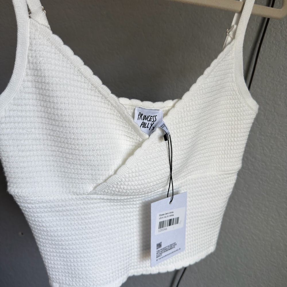 Princess Polly Ivory Textured Crop Top
